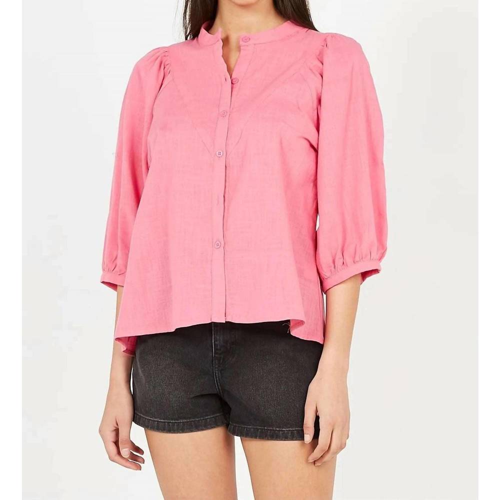 NEW AN'GE alito cotton blouse in pink